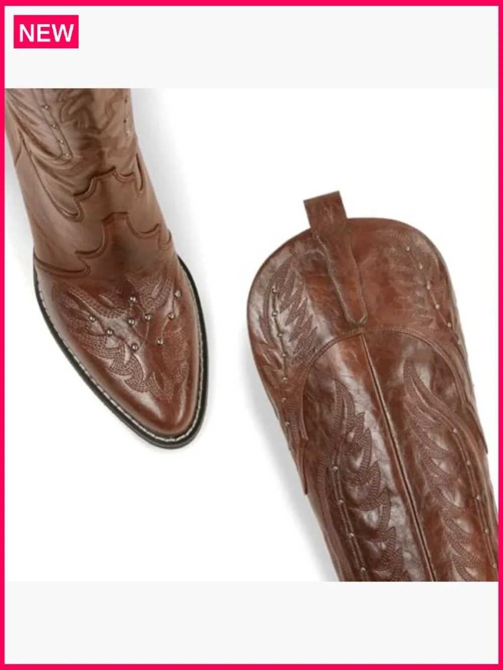 Over the Knee Embroidered Cowgirl Boots Wide Calf Chunky Heel Pointed Toe